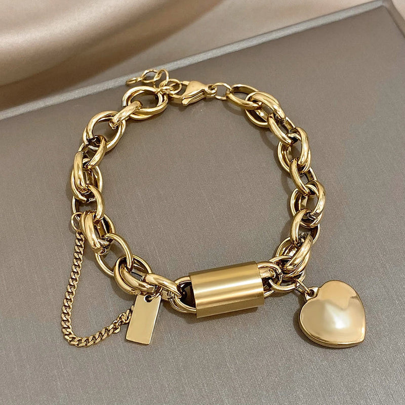 Heart-shaped bracelet | Gold