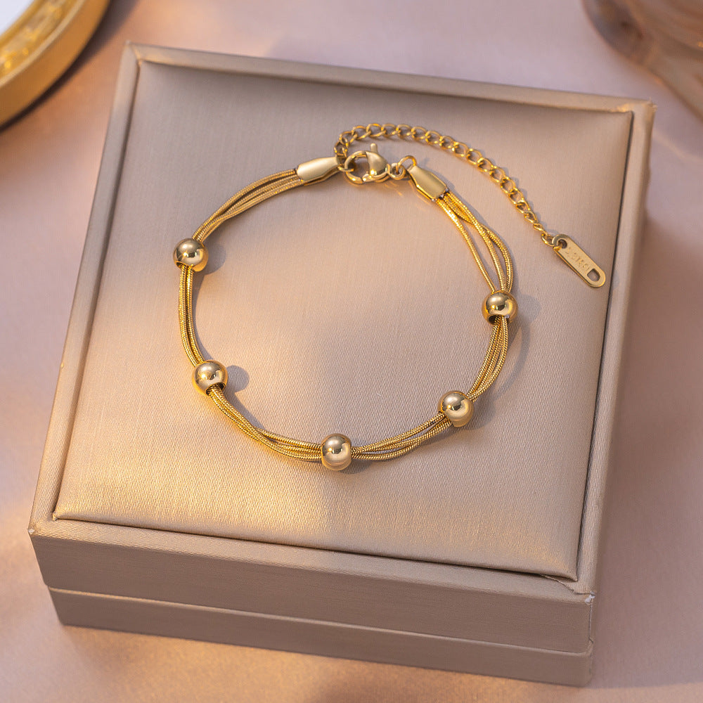 Dubbellaags Kralenarmband | Goud