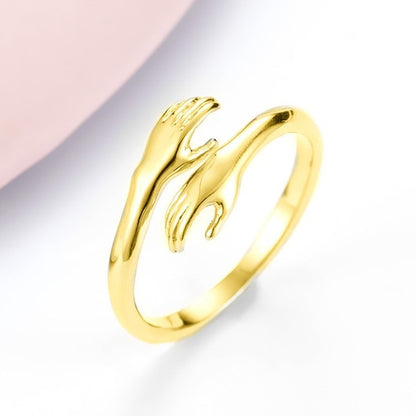 Verstelbare Paar Ring 'Romantische Omhelzing'