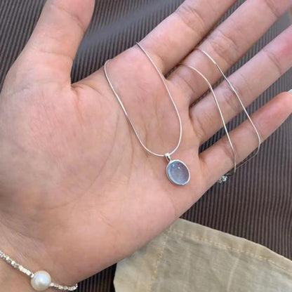 Antieke ketting met witte opaal | Witgoud