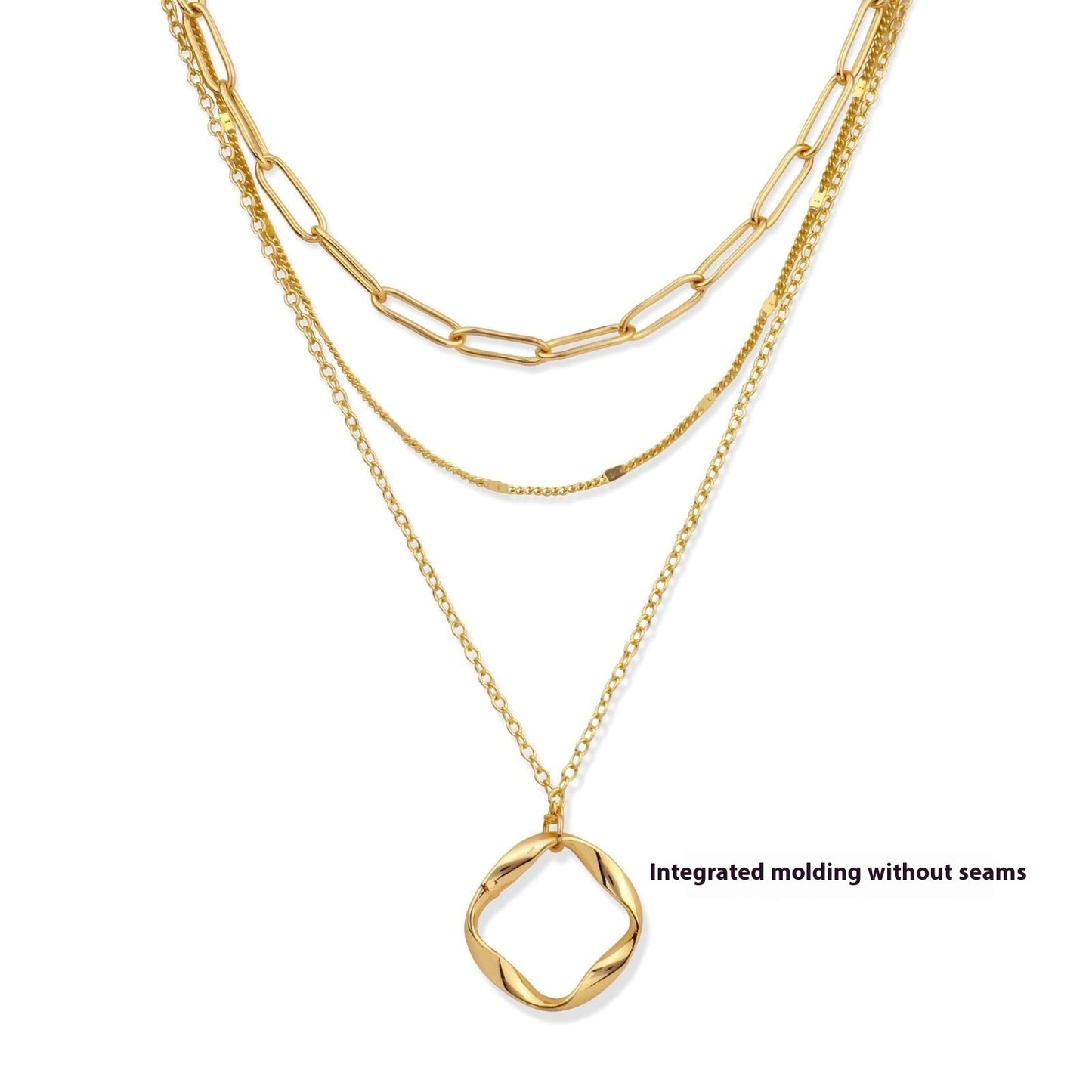 Gelaagde ketting met cirkelbedel