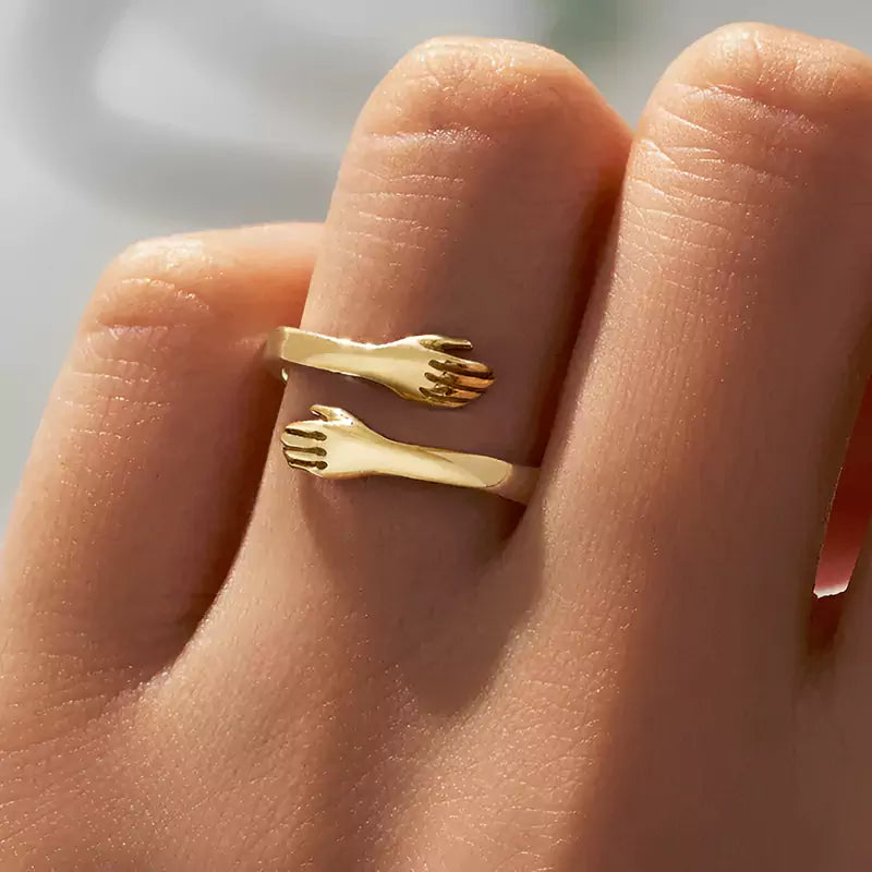 Verstelbare Paar Ring 'Romantische Omhelzing'