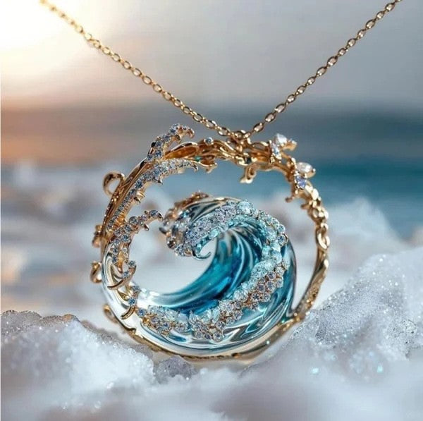 Oceanische Aura Golf Ketting | Goud