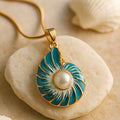 Blauwe Schelpparelketting