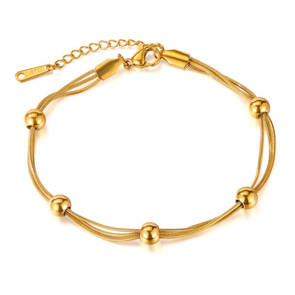 Dubbellaags Kralenarmband | Goud