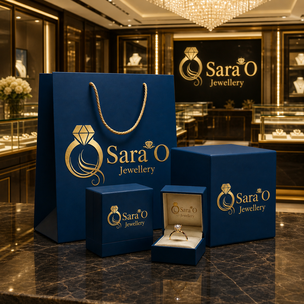 Sky Wave Hars Sieraden Set | Goud