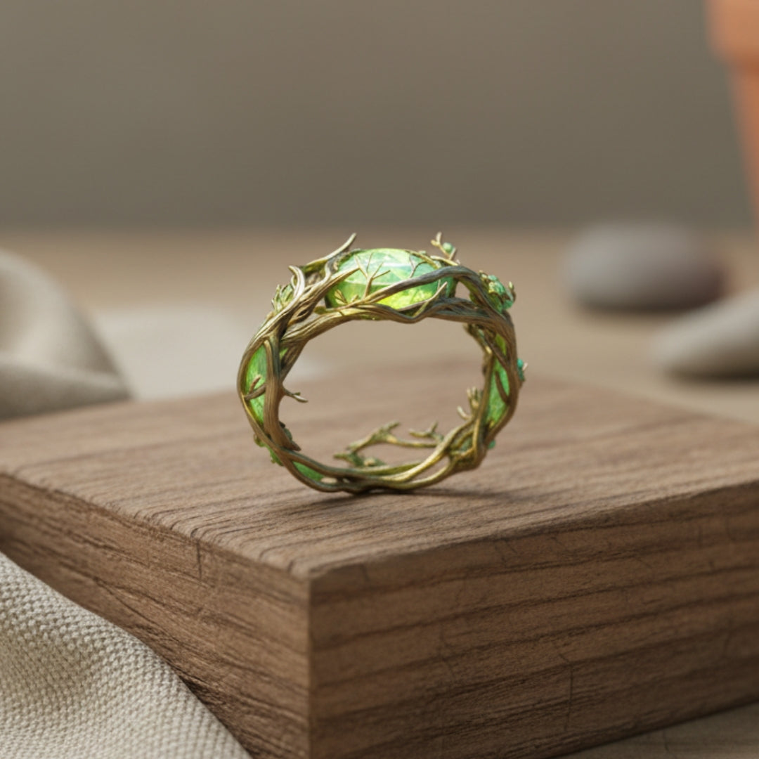 Groene Opaal Natuur Ring