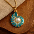 Blauwe Schelpparelketting