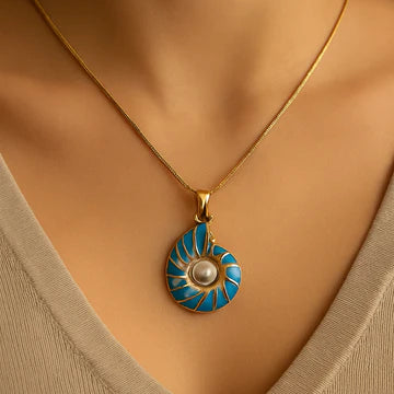 Blauwe Schelpparelketting
