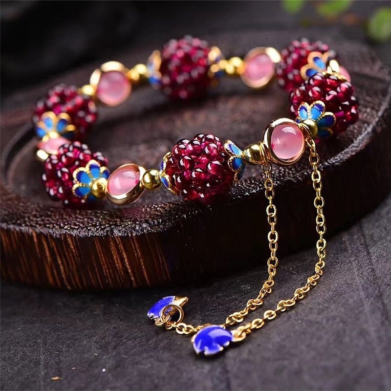 Natuurlijke Bessen Steen Armband
