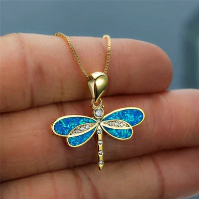 Gouden Opaal Libelle Ketting