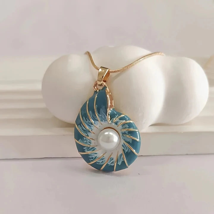 Blauwe Schelpparelketting