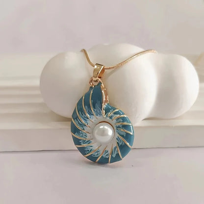 Blauwe Schelpparelketting