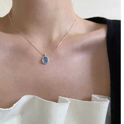 Antieke ketting met witte opaal | Witgoud