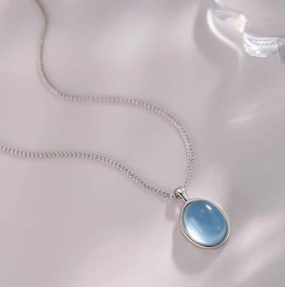 Antieke ketting met witte opaal | Witgoud