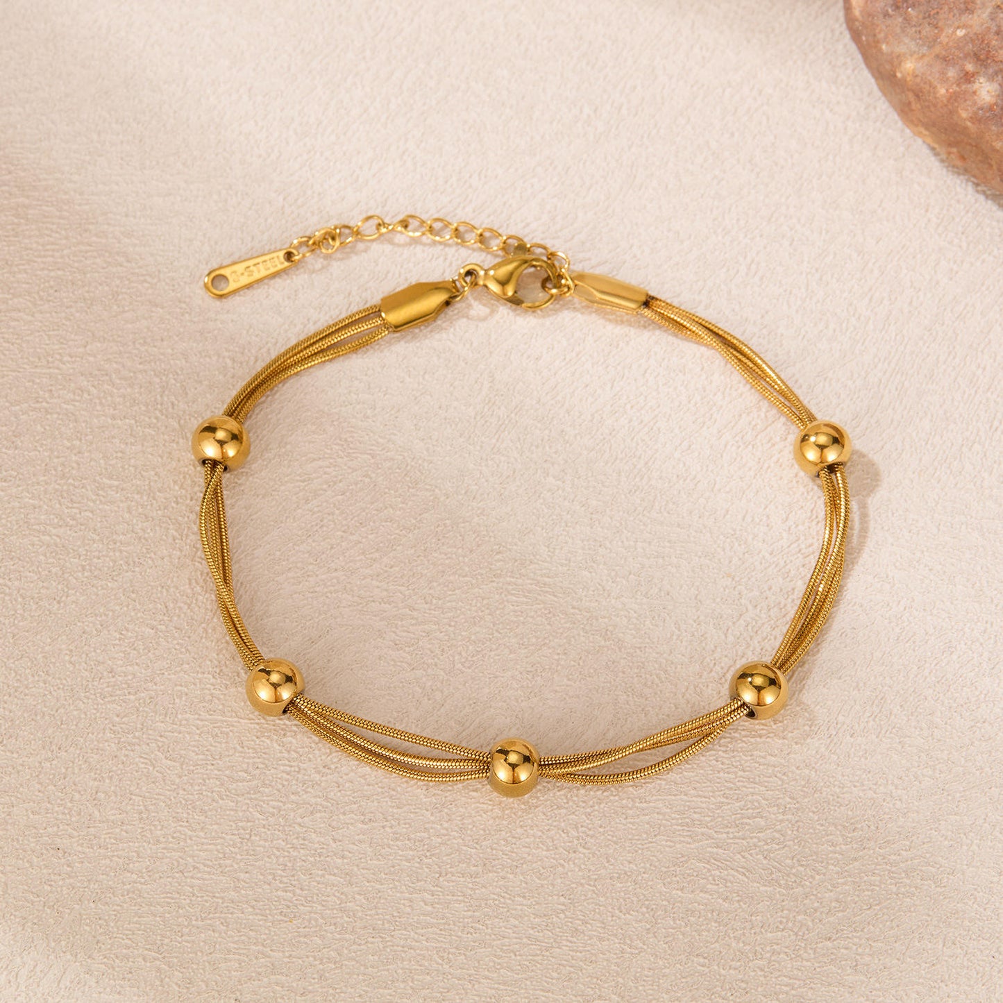 Dubbellaags Kralenarmband | Goud