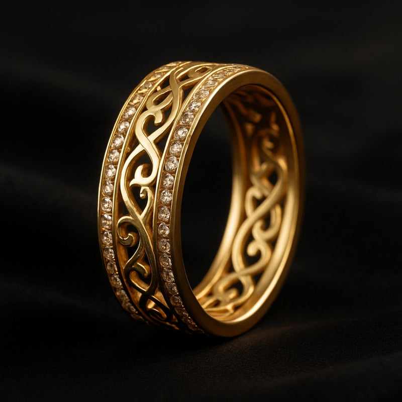 Glanzend Holle Gouden Ring | Goud