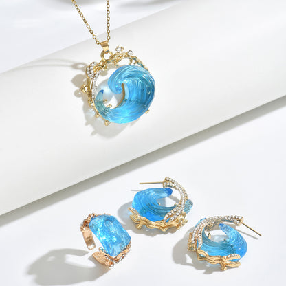 Sky Wave Hars Sieraden Set | Goud