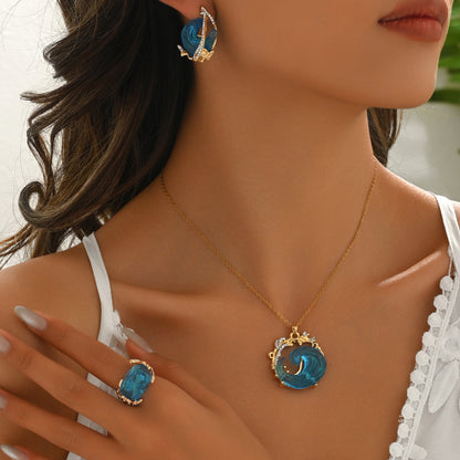 Sky Wave Hars Sieraden Set | Goud