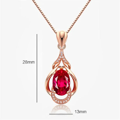 Prachtige Ketting met Rode Kristallen en Goudkleurige Accentjes | Goud