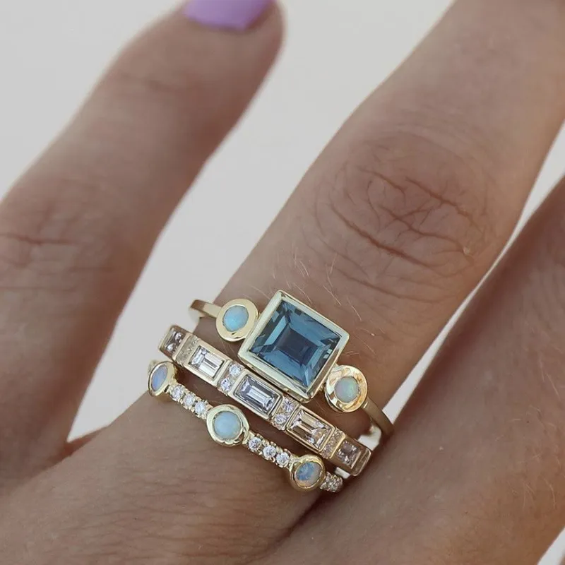 Koningsblauwe Kristallen Ringenset
