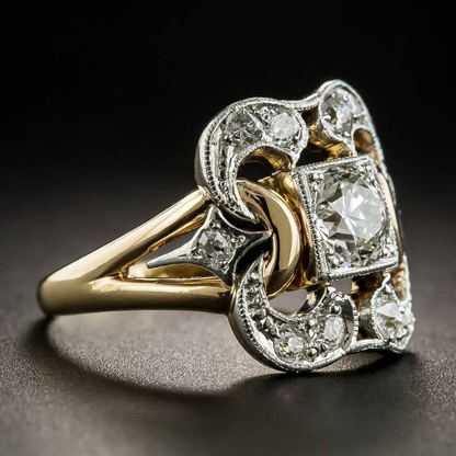 Vintage gouden zirkonia ring