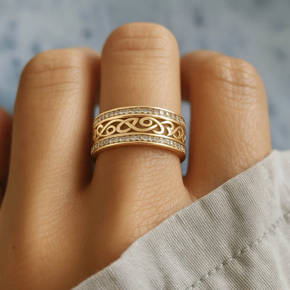Glanzend Holle Gouden Ring | Goud