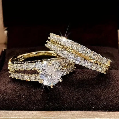Rosalie Gold Zirkonia Ring Set